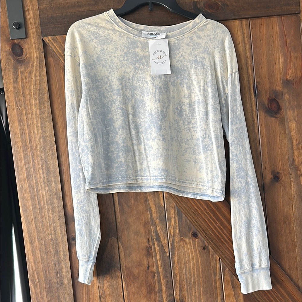 Blue Tie-Dye Long Sleeve Top